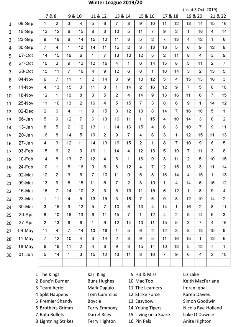 league schedule
